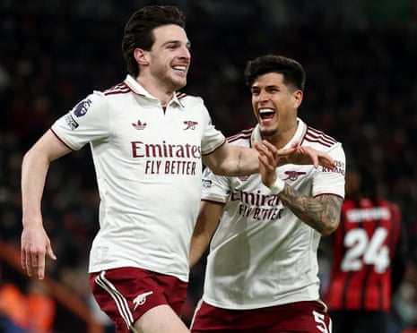 Declan Rice leads Arsenal to thrilling comeback win at Bournemouth ...